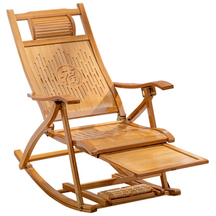 摇摇椅躺椅成人阳台休闲大人可睡觉家用午休折叠老人专用懒人竹椅