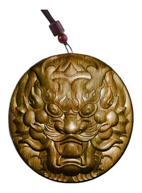 柏林禅寺生肖龙头挂件吊坠佛牌绿檀木佛堂护身符守护寺庙平安