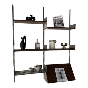 Vitsoe轨道中古置物架客厅背景墙装饰可调节书架家用墙上展示架