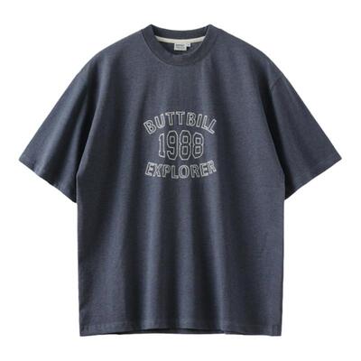BUTTBILL复古油画感刺绣纯棉T恤