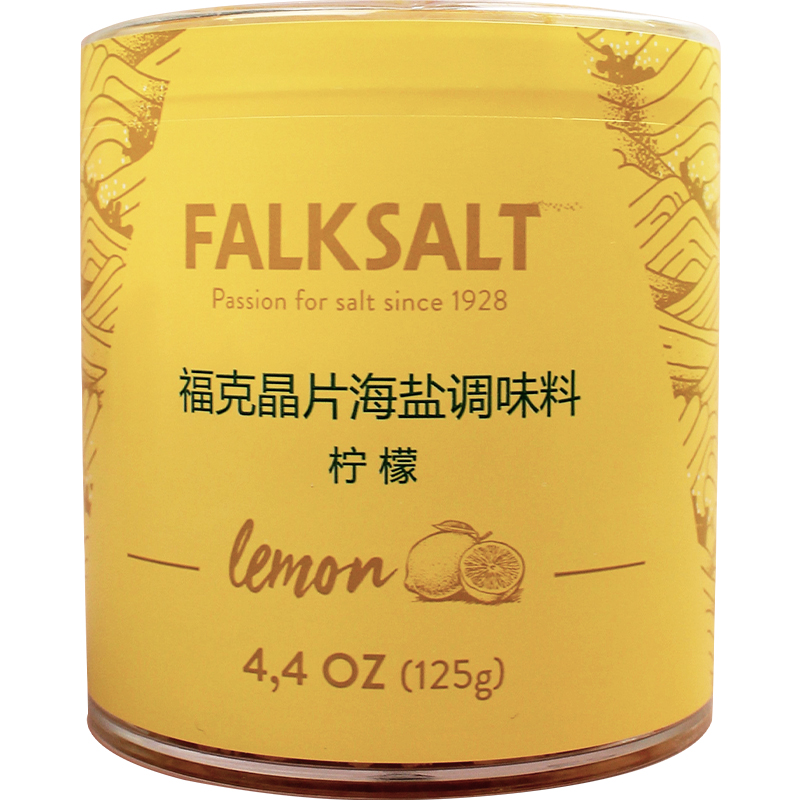 FALKSALT福克塞浦路斯地中海晶片片状柠檬海盐瑞典进口调味品125g