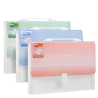 得力手提风琴包文件夹a4收纳包试卷收纳袋高中生大容量初中生专用手提式风琴包高颜值分层式文件夹卷子收纳