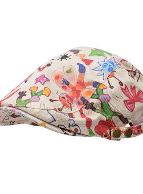 复古童趣搞怪贝雷帽涂鸦时尚可爱