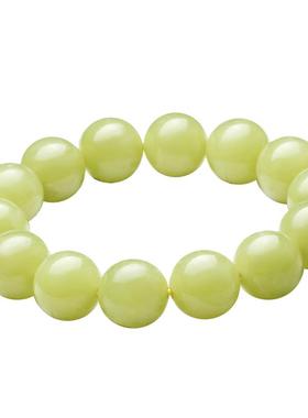 念玉新疆和田玉手链女男款天然老黄玉手串圆珠子黄口料玉石鸡油黄