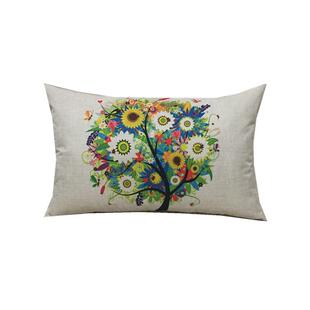 长方形抱枕北欧风格沙发护腰枕亚麻简约靠垫套办公室椅子靠背含芯