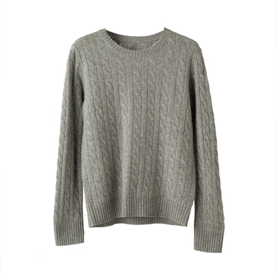 修身款绞花针织衫羊毛羊绒毛衣