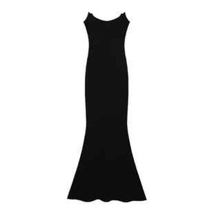 起实拍2025春夏新款吊带连衣裙女修身显瘦鱼尾裙长款包臀裙