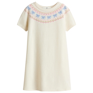 HM春季童装儿童女童针织套衫式连衣裙1311978