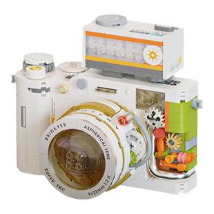 新款家电照相机模型积木复古摄影机仿真模型摆件女孩拼装玩具礼物