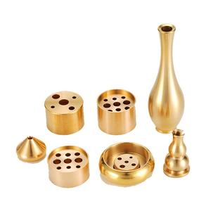 铜香插线香插盘香插香托香座家用香薰铜香炉配件香架接灰九孔精致