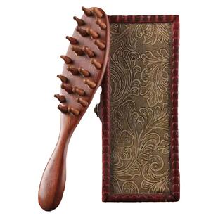 多功能檀木按摩梳头部头皮女士护发梳家用天然头部经络梳子插齿梳