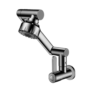 全铜入墙式机械臂龙头厨房洗菜盆洗碗池家用水槽万向旋转防溅单冷