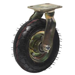 减震充气万向轮轮子打气轮胎橡胶轮8寸手推车定向轮静音重型轮子