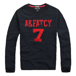 美洲海岸af男装长袖t恤圆领修身打底衫潮牌百搭休闲纯棉秋季上衣