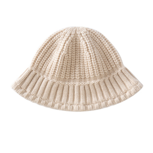 秋冬高奢100%山羊绒渔夫帽女士加厚保暖针织气质防寒大头围包头帽