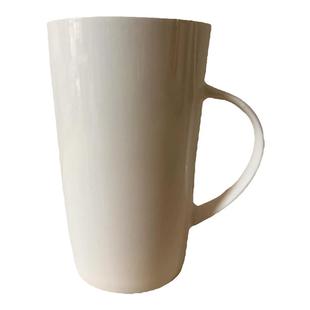 骨瓷马克杯无铅纯白陶瓷单杯带盖子450ml大容量办公室喝水可定制