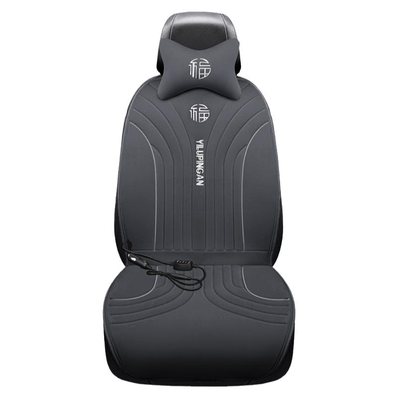 汽车加热坐垫冬季毛绒双座椅车载通用电加热改装12V24V保暖座垫