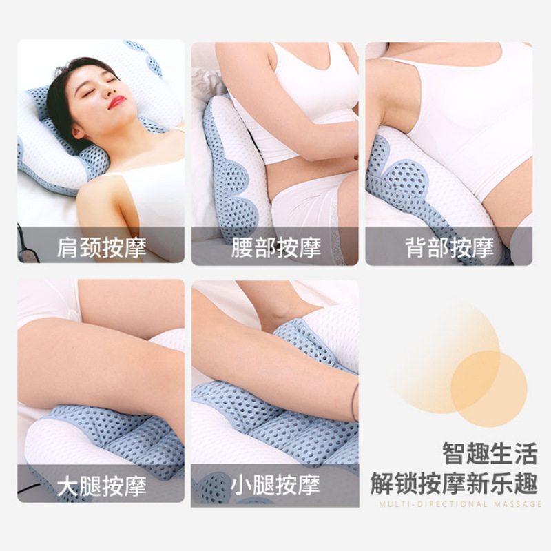 颈椎揉捏按摩枕头睡觉专用加热多功能成人舒适热敷电加热按摩