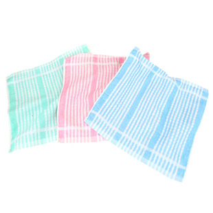 帆船牌小丝光毛巾方巾手帕2236儿童口水巾棉薄款清新易干易洗蓝粉