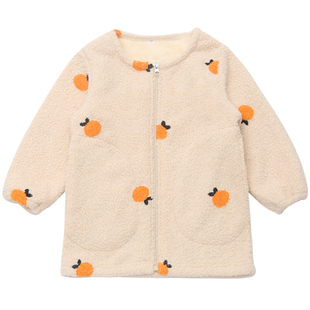 女童冬季加绒加厚罩衣洋气外穿儿童羽绒服罩衫小孩宝宝吃饭围护衣