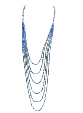 人鱼姬蓝多层渐变蓝色项链女轻奢