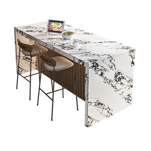 岩板岛台餐桌一体中导倒台单独简约开放式厨房吧台桌一体餐厅隔断