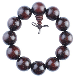 红木佛珠非洲犀角小叶紫檀木手串文玩男士手链老料满金星高密沉水