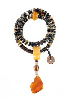 卡杰格朵.缠丝纹理的羊角念珠