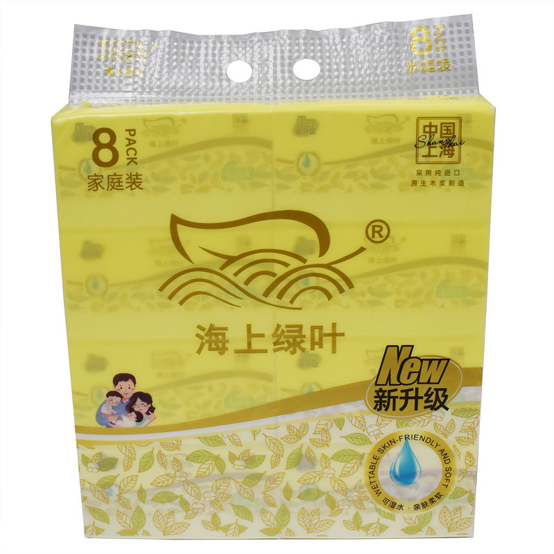 可湿水5层压花面巾纸