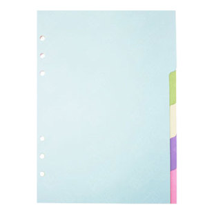 一本设制原创a5 a6 6孔活页本进口内页彩色分隔页索引纸五色套装