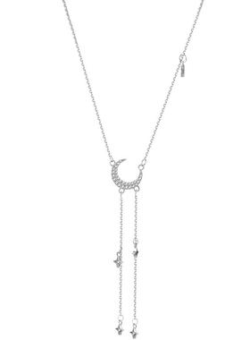 老银匠925银星月流转银项链女