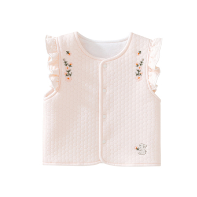 春秋冬季婴儿纯棉马甲满月夹棉背心女宝宝保暖坎肩上衣外套小马夹