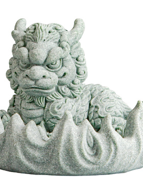 逗兽记青纱石桌面摆件茶宠摆件