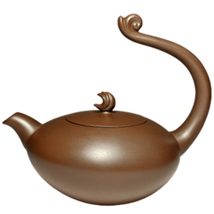 台湾新款陆羽天福功夫茶具单壶家用紫砂段泥全手工泡茶提梁来仪壶