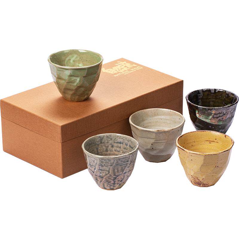 日本进口松间手工侘寂茶杯5个装