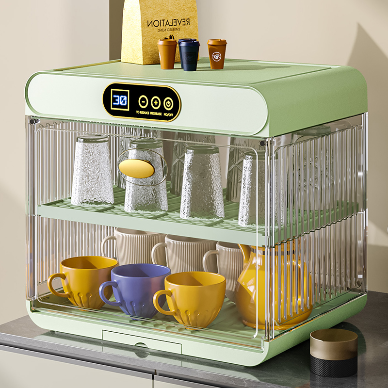 紫外线杀菌杯架子收纳置物架放咖啡杯烘干沥水茶具水杯防尘收纳盒