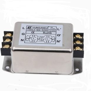 CW4L2-20A-R1单相双极三极高性能导轨式电源滤波器220v交流抗干扰