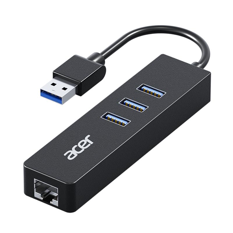 Acer/宏碁usb网线转接口rj45以太网千兆宽带网卡连接头网口转换器typec扩展坞适用于ipad笔记本电脑手机平板