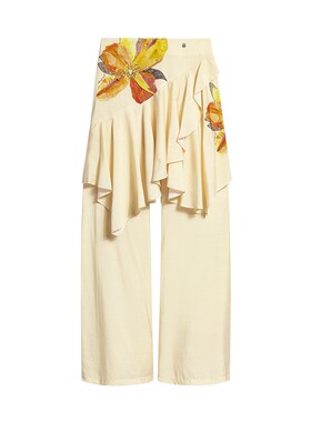 Desigual26秋冬新品花朵印花不对称裙裤女式休闲裤