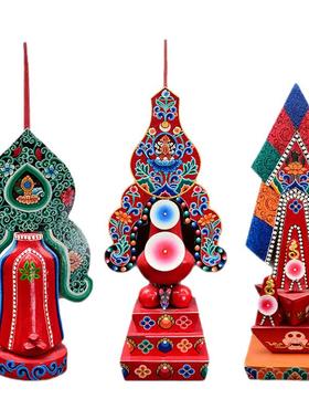 工艺尼泊尔木质密宗彩绘酥油花