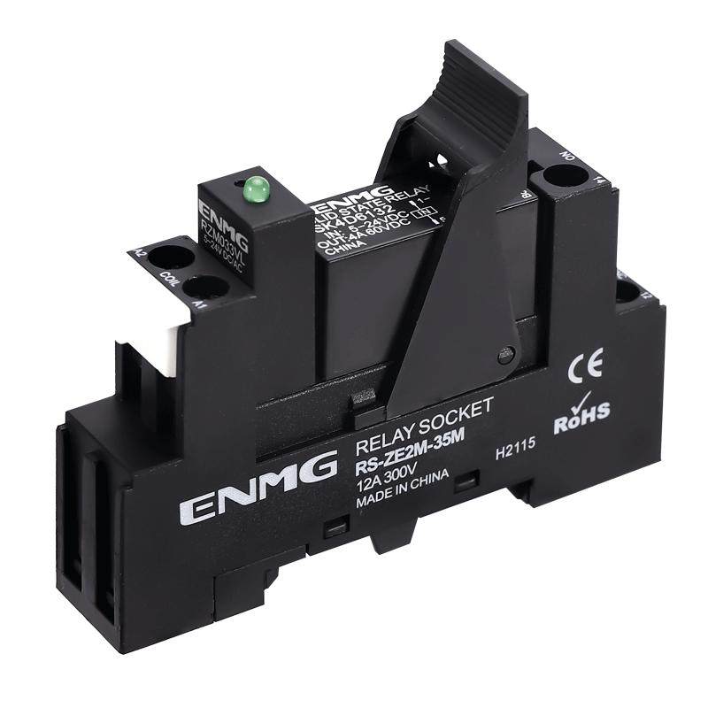 恩爵薄款固态继电器模组小型导轨式SSK10D带底座5v24v直流控交流