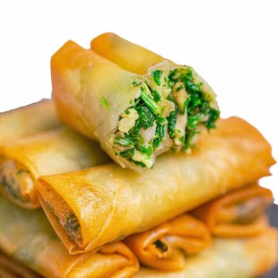 鹿有有老式手工荠菜肉丝春卷半成品速食鲜肉炸春卷春饼酥脆点心