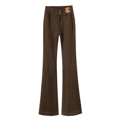 牛仔马蹄裤女高腰秋冬新款微喇裤