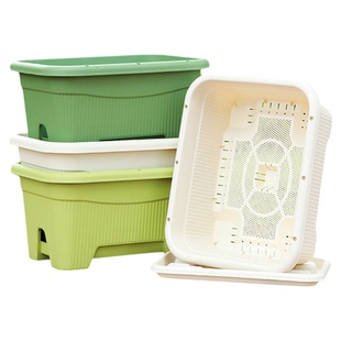 阳台种菜盆蔬菜种植花箱户外长方形塑料花盆家用特大号种菜专用箱