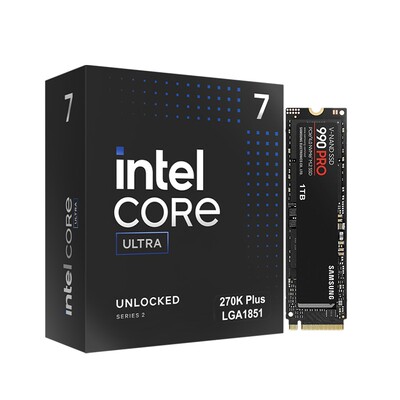 Intel/英特尔u7 Ultra 7 270K/265K/250k盒cpu搭三星990 PRO 1TB