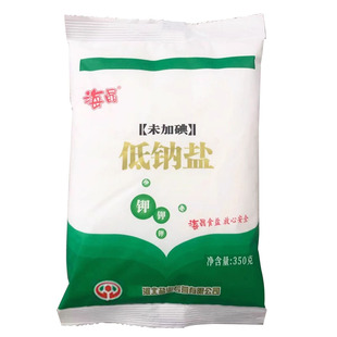 【官方店】海晶 未加碘低钠盐350克*7袋盐食用家用炒菜低钠盐高钾