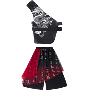 爵士舞潮服女童中国风jazz元旦舞蹈演出服套装女团韩舞街舞走秀服