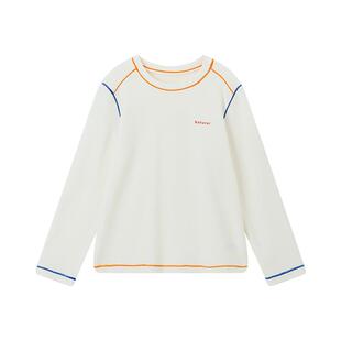 布丁哈鲁春装女童童装洋气上衣2026春季新款儿童针织撞色上衣