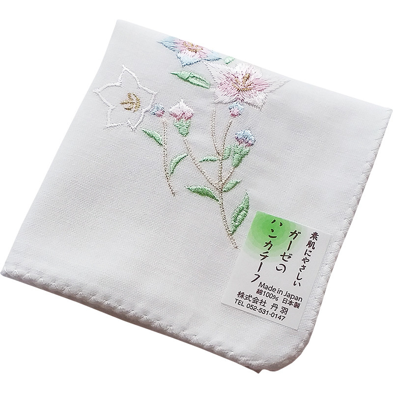日本制造NIWAGAUZE46cm刺绣手帕
