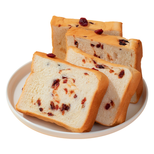 蔓越莓厚切吐司面包片早餐面包整箱手撕切片健康休闲小吃小零食品
